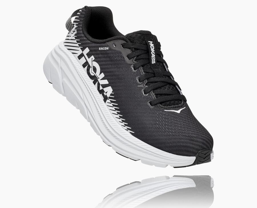Hoka Rincon 2 - Women's Running Shoes - Black/White - UK 309XOHEBL